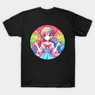 Pride month Anime girl rainbow T-Shirt